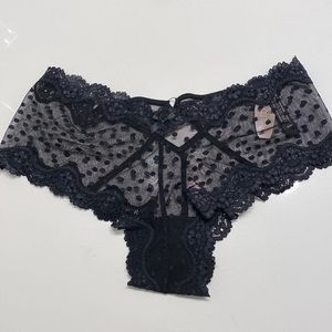 Victoria’s Secret cheeky mesh polka dot and lace panties NEW WITH TAG! M…